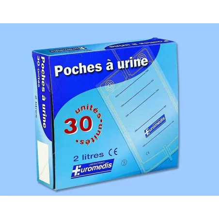 Poche à urine non stérile, 2 L, PVC, carton de 250