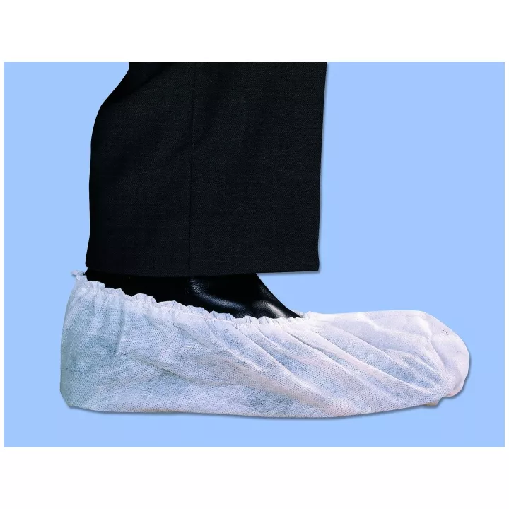 Surchaussure en non-tissé, blanche, 40g/m² cousues carton de 1000