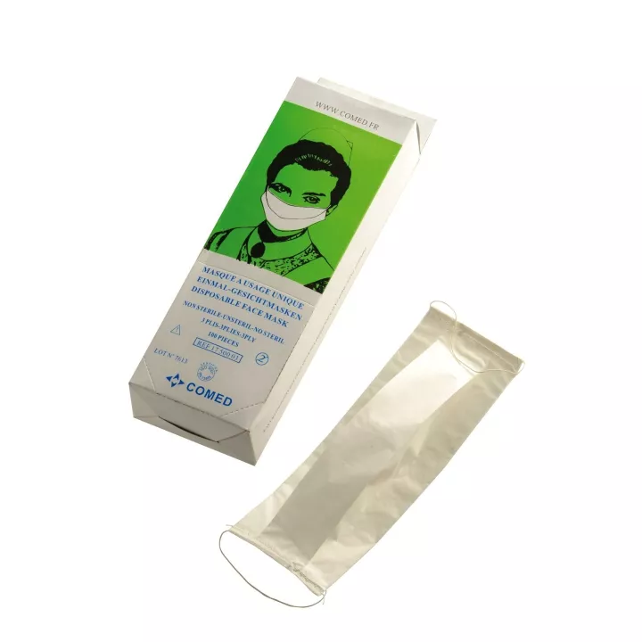 Masque 3 plis, boîte de 100 pièces