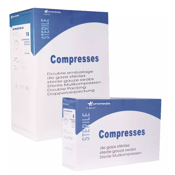 Compresses de gaze stériles, version ORX, sachet de 10