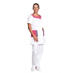 Tunique femme "Twito", couleur blanc, rose et gris