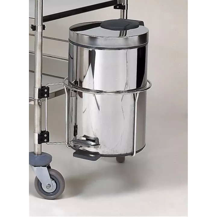 Support + poubelle inox 12 litres