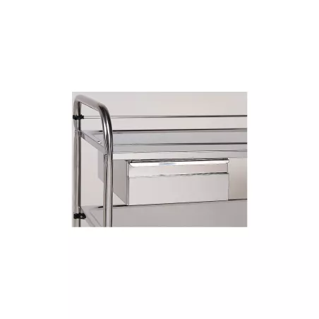 Tiroir inox pour guéridon à bords tombés