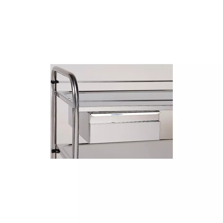 Tiroir inox pour guéridon à bords tombés