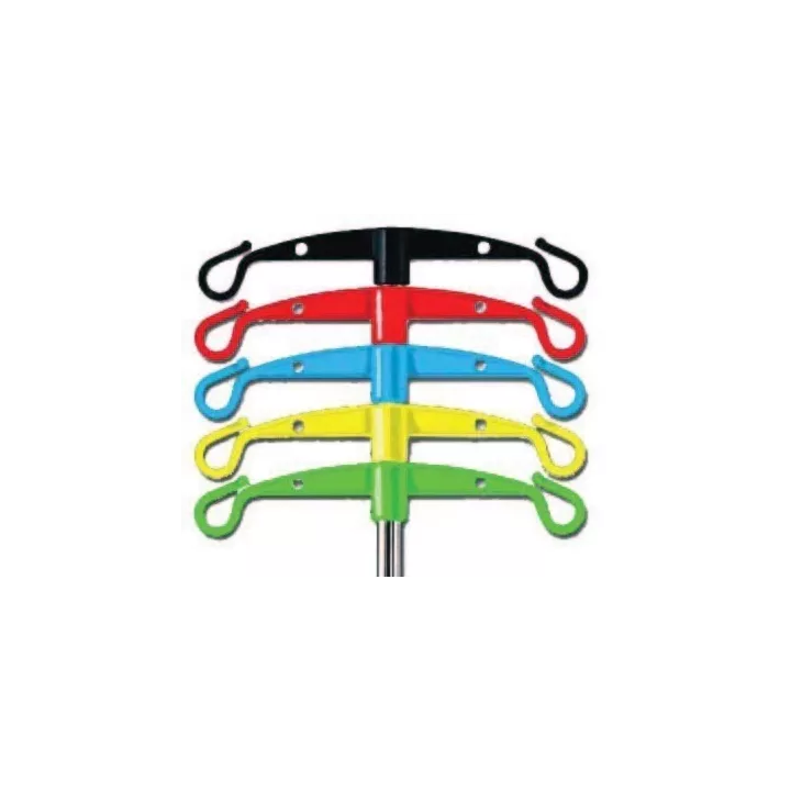 Porte sérum avec pied 5 branches, 6 coloris au choix