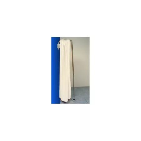 Paravent mural télescopique pliable, toile PVC blanc, classe M1.