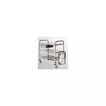 Tiroir inox pour guéridon à bords relevés, longueur 520 mm