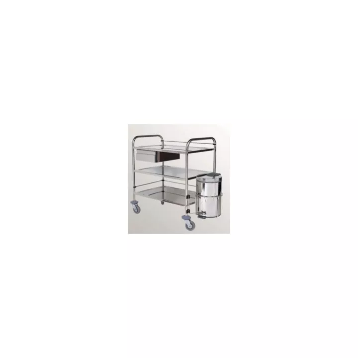 Tiroir inox pour guéridon à bords relevés, longueur 520 mm