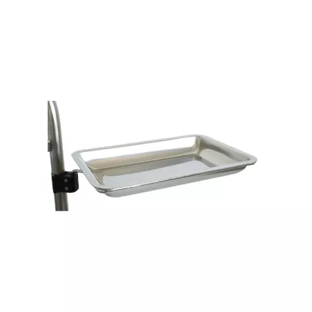 Porte plateau avec plateau inox pour chariots médicaux