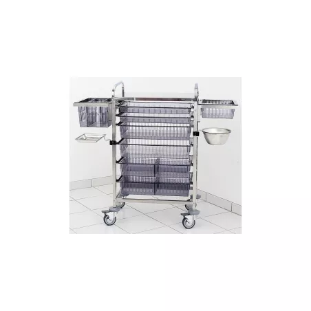 Chariot de soins et de transport pour bac de rangement