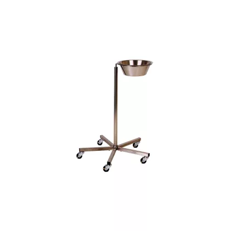 Porte 1 cuvette, pied 5 branches inox, roues antistat. Ø 50 mm