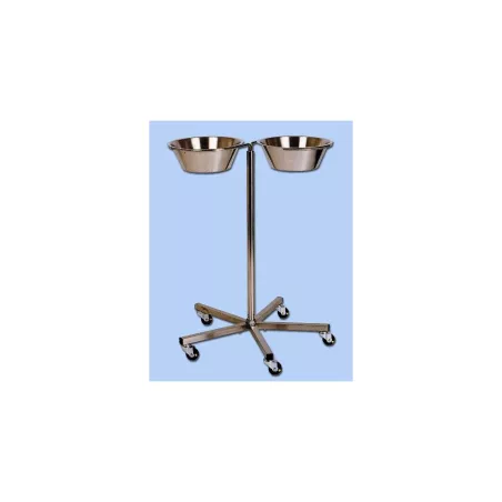 Porte 2 cuvettes, pied 5 branches inox, roues antistat. Ø 50 mm