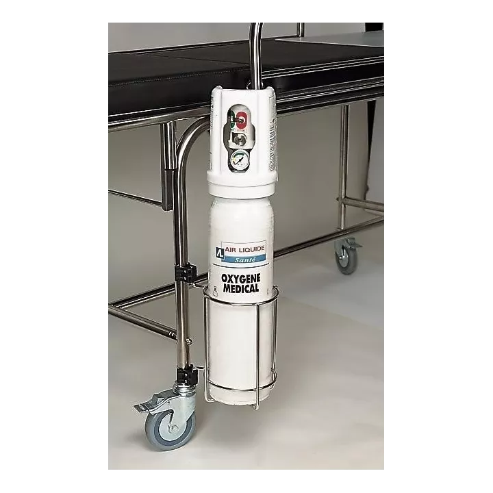 Porte bouteille oxygène petit modèle pour tige porte sérum et chariot