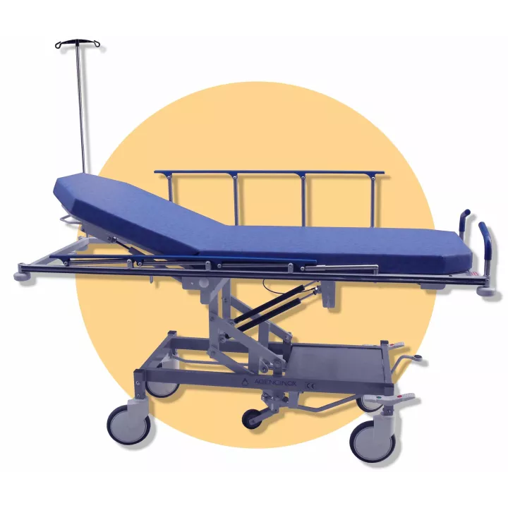 Chariot brancard de transfert hauteur variable, largeur 600 mm
