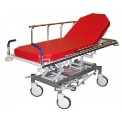 Chariot brancard hauteur variable, plicature jambes, inclinaison