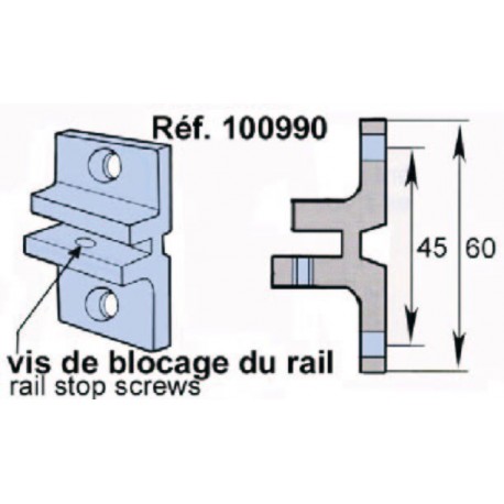 Plot de fixation pour rail, l'unité