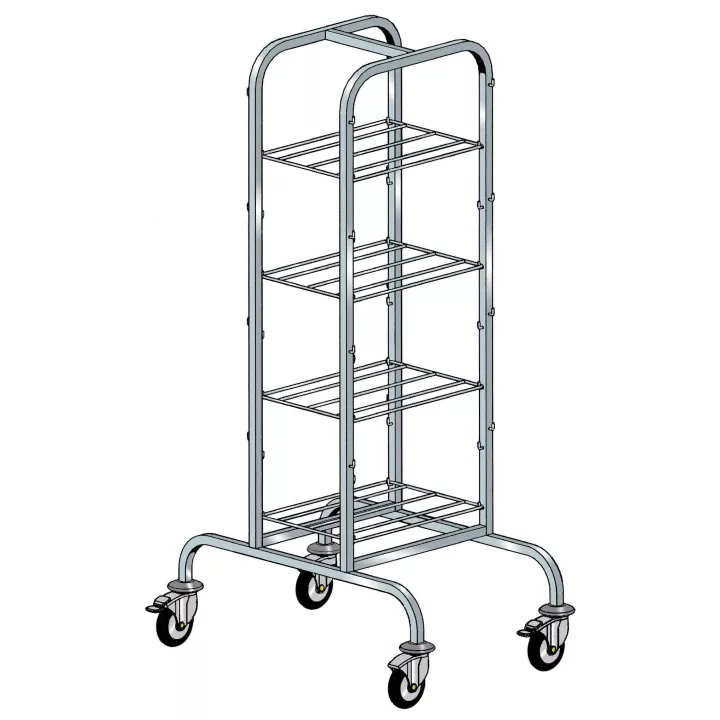 Chariot double fâce à compartiment central 555x905x1760 (H) mm