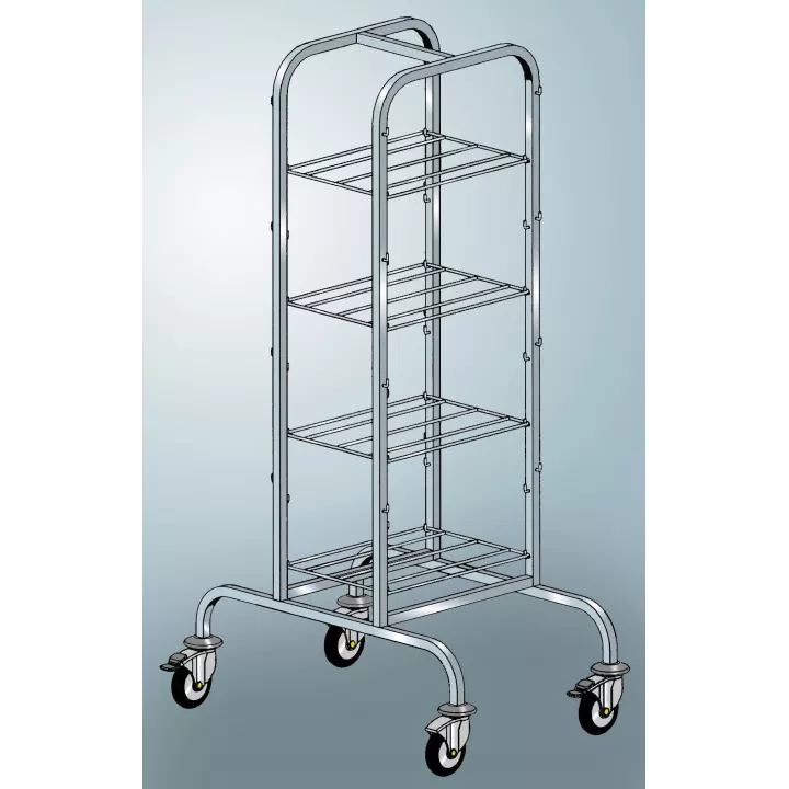 Chariot double fâce à compartiment central 555x905x1760 (H) mm