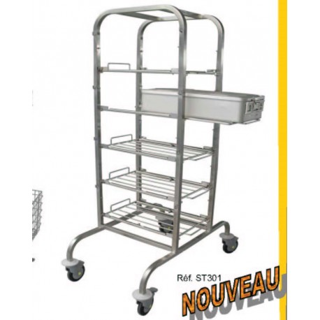 Chariot de bloc à 4 niveaux d'accessoires sur chaque fâce