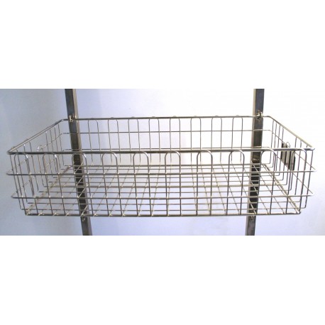 Panier fil-inox brillant 480x300x150 pour chariot isolement