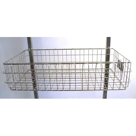 Panier fil-inox brillant 480x300x150 pour chariot isolement