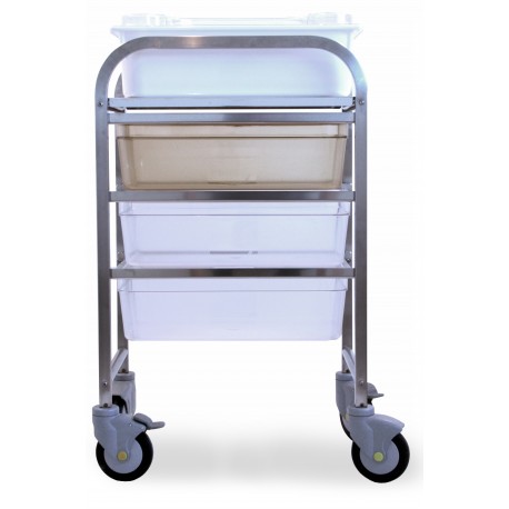 Chariot de décontamination avec ou sans plateau inox