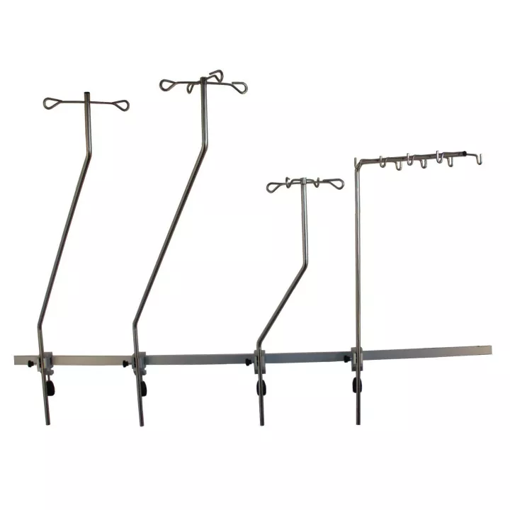 Tige porte sérum pour rail médical, 4 modèles au choix