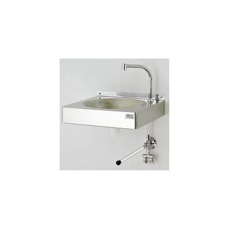 Poste de lavage des mains en inox sans dosseret