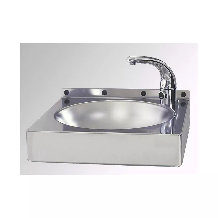 Poste de lavage des mains en inox sans dosseret