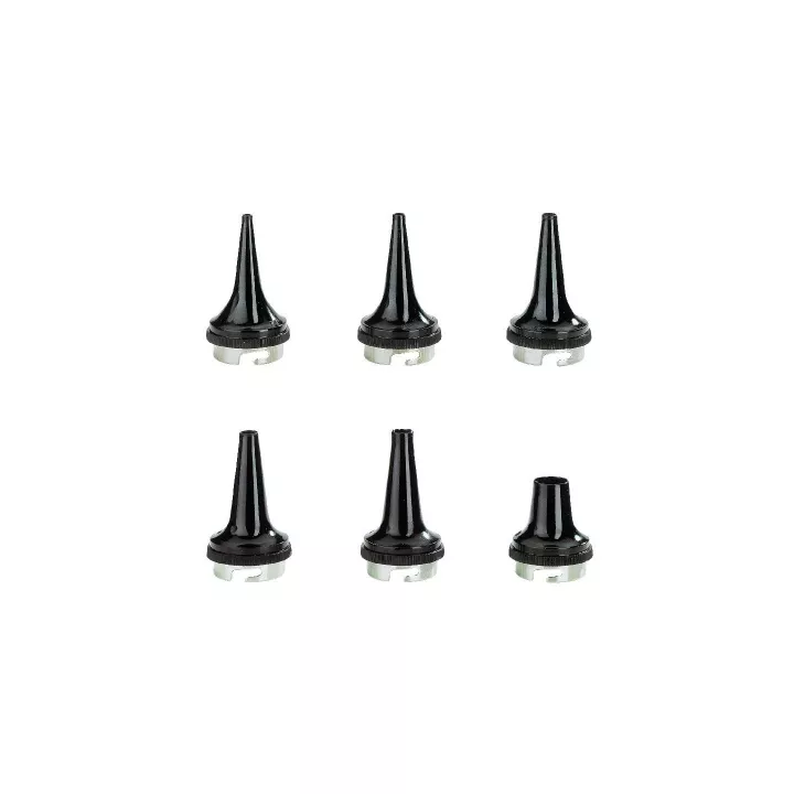 Jeu de 5 spéculums auriculaires + 1 spéculum nasal