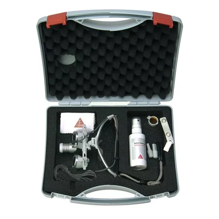 Ensemble LoupeLight 2 avec loupes binoculaires HR HEINE