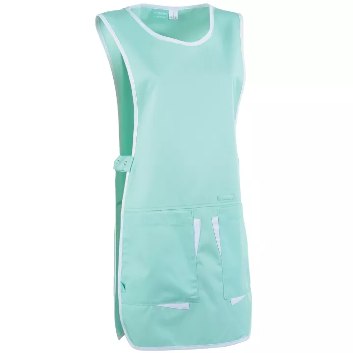 Chasuble encolure arrondie CLARA, vert d'eau / blanc, T0/2 et T3/5