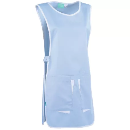 Chasuble encolure arrondie CLARA, bleu ciel / blanc, T0/2 et T3/5