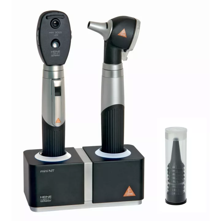 Trousse MINI3000 LED, chargeur double avec ophtalmoscope et otoscope