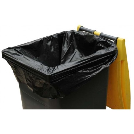 Housses pour conteneur 240 L Noir en 35 µ, colis de 100