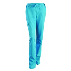 Pantalon femme coupe droite JULIETTE, Turquoise de T0 à T6