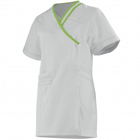 Tunique femme manches courtes LILEE, blanc / vert pomme, T0 à T6