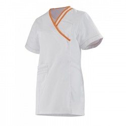 Tunique femme manches courtes LILEE, blanc / orange, T0 à T6