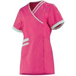 Tunique femme manches courtes LILEE, rose fuschia/ blanc, T0 à T6