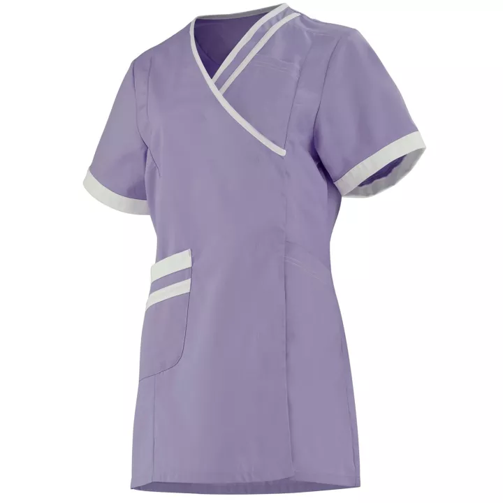 Tunique femme manches courtes LILEE, parme / blanc, T0 à T6