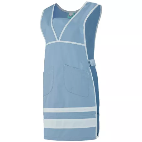 Chasuble encolure à plastron MELIE, bleu ciel / blanc, T0/2 et T3/5