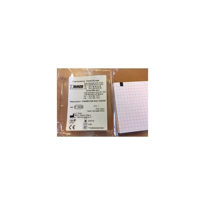 Papier, pliage pour GE Mac 600/400 80x90mmx250 plis