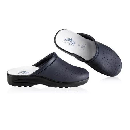 Sabots cuir, Bleu abysse, EFFETTO, du 35 au 46