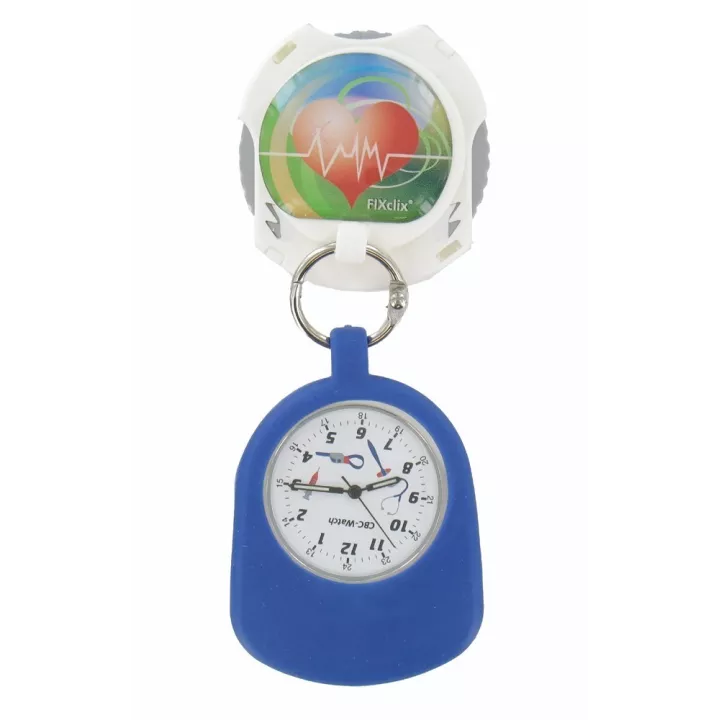 Montre Infirmièr(e), fixation brevetée fixclix®, 6 couleurs au choix