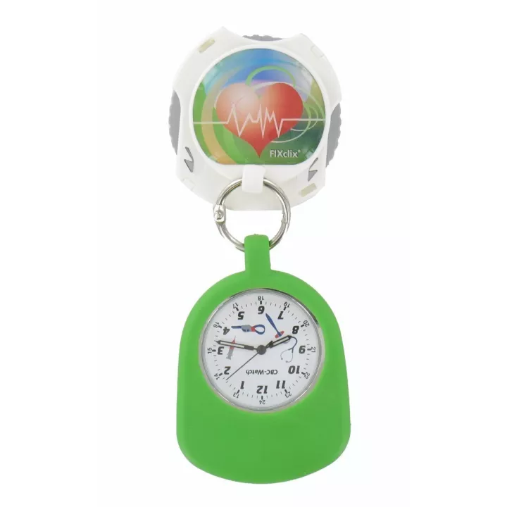 Montre Infirmièr(e), fixation brevetée fixclix®, 6 couleurs au choix