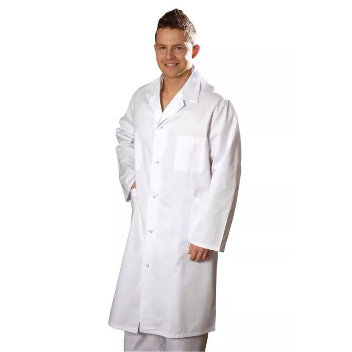 Blouse Sargasse, Sergé, Col en V, Blanc