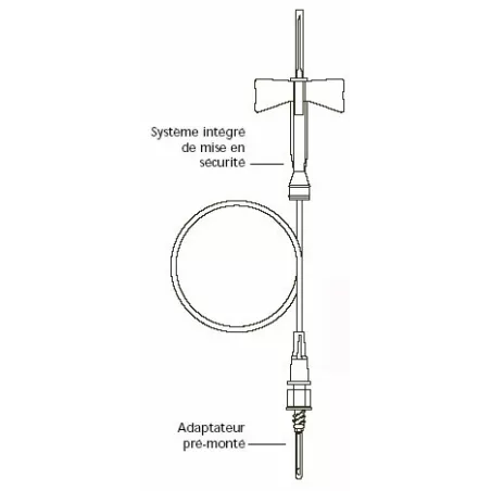 Unité de prélèvement Safety-Lok™ BD Vacutainer® avec corps pré-monté