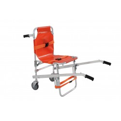 Chaise portoir Evacuation/Transfert, 2 roues. Orange