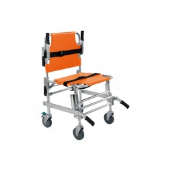 Chaise évacuation, Orange. 4 roues.