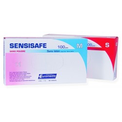 Gants d'examen SENSISAFE sans latex, non poudrés, boîte de 100